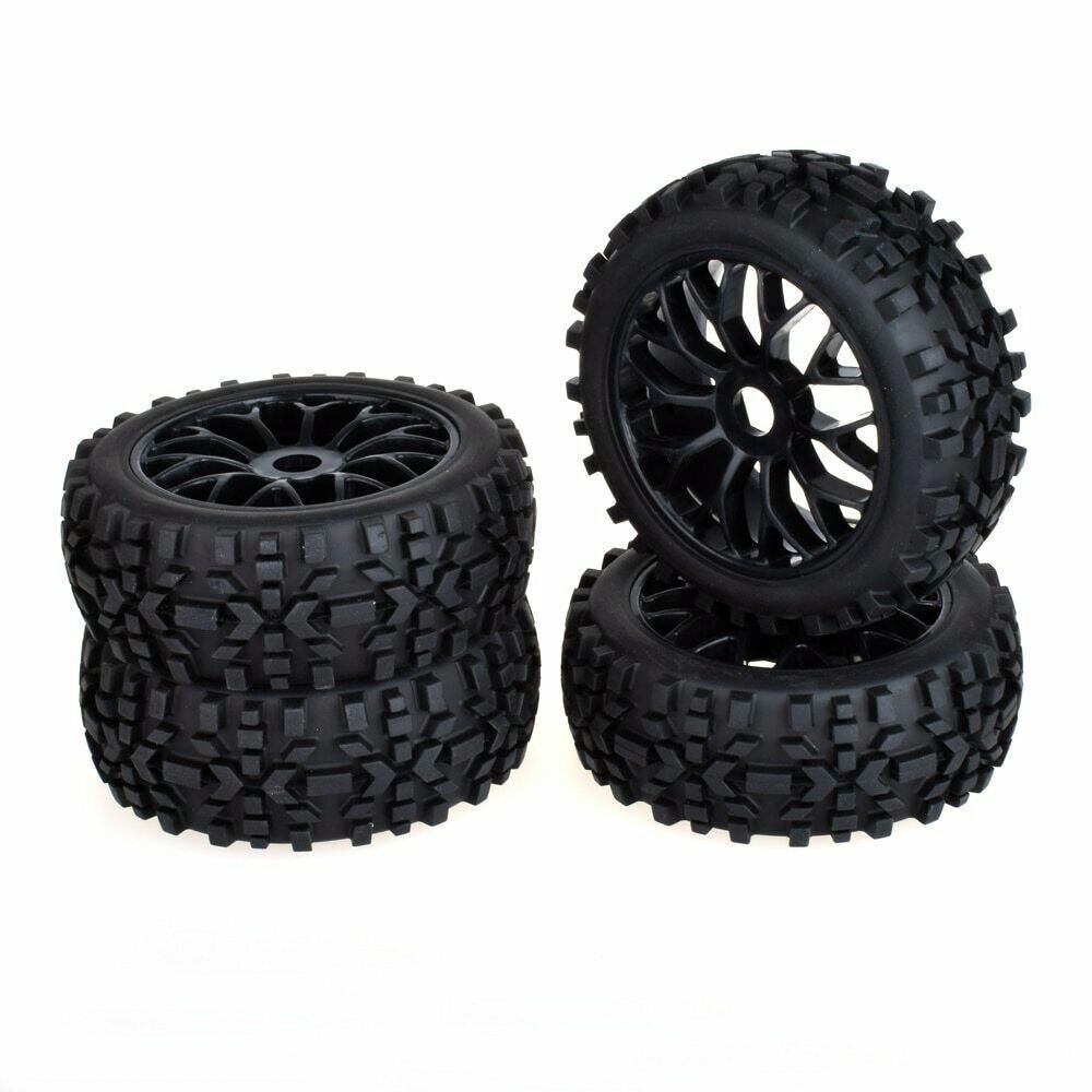 For HPI HSP 4PCS 1:8 Off-Road RC Car On-Road Tyre 17mm Hex Hub Wheel Rim&Tires