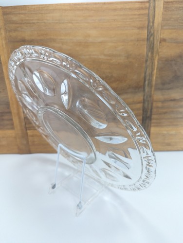 Vintage 14" Pressed Glass Relief Platter Serving Plate - Picture 8 of 11