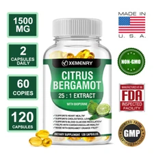 Citrus Bergamot 1500mg - 25:1 Extract, Organic Cholesterol Supplements