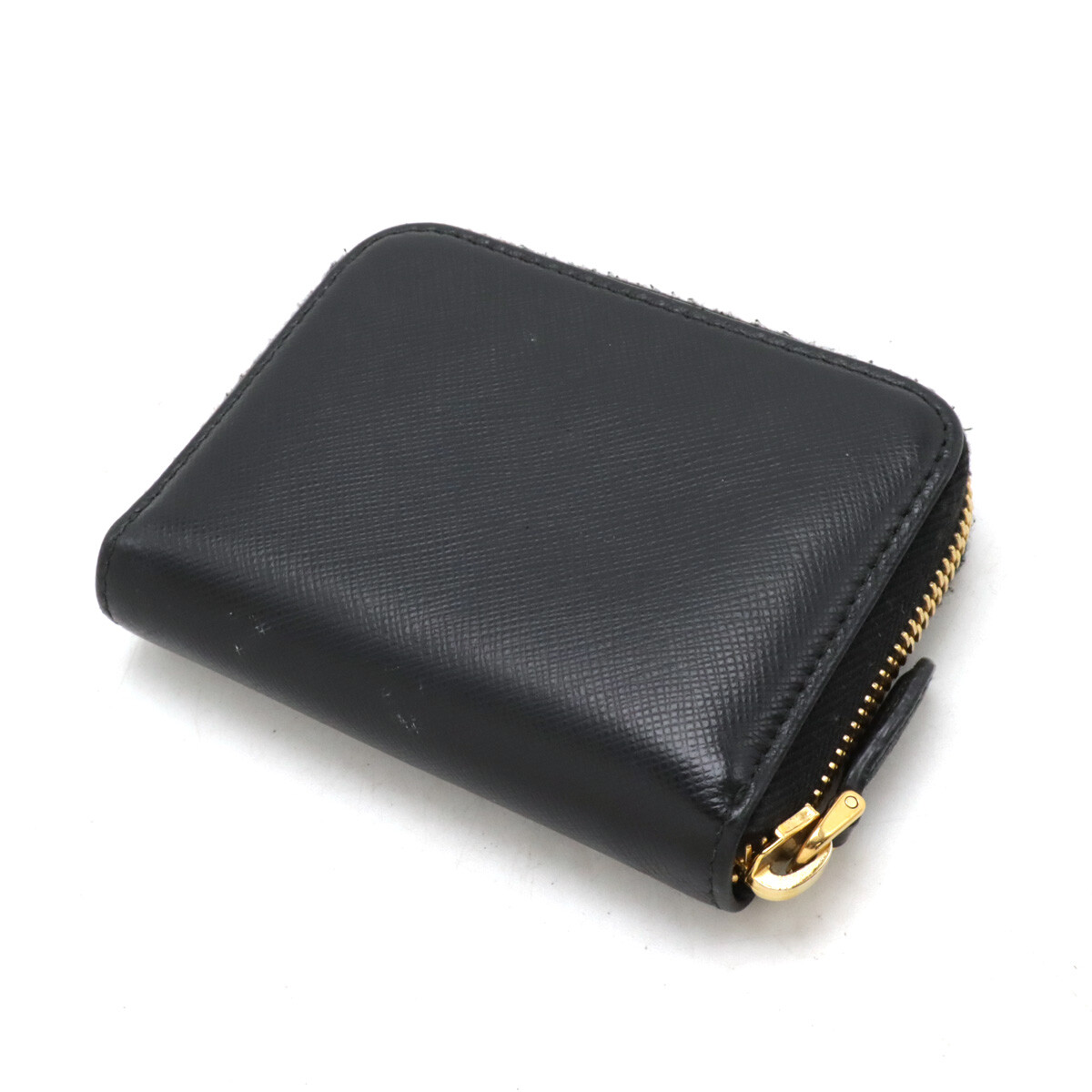 PRADA SAFFIANO Round Zipper Coin Case Coin Purse Leather PRADA SAFFIANO Round Zipper Coin Case Coin Purse Leather