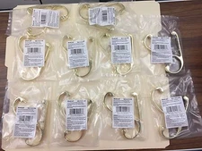 LOT OF 10 MINTCRAFT 427-3785 POLISHED BRASS FINISH COAT & HAT HOOK 5"