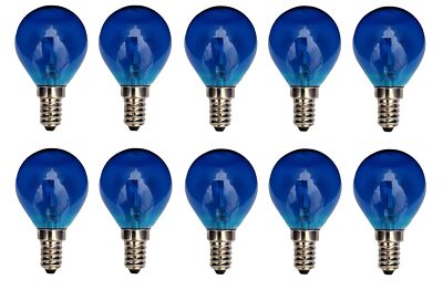 Kugel Glühlampe Glühbirne 10er Set Glühbirne E14 25W 25 Watt Farbe Blau klar