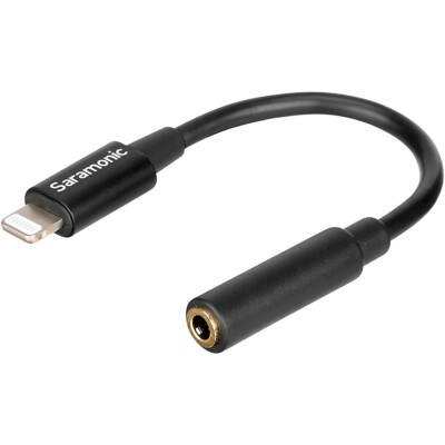 Saramonic Apple Lightning Connector/Female 3.5mm TRRS Audio Jack Adapter Cbl 3''