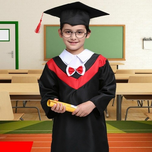 Children Graduation Gown Hat Set Baccalaureate Cap With Tassels Cute School Gift - Picture 6 of 6