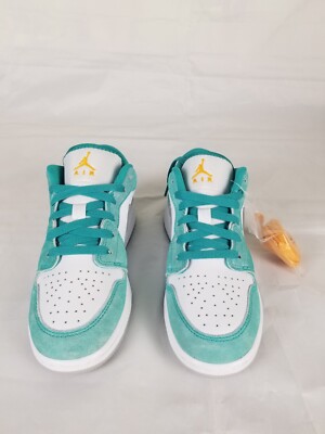 Nike Air Jordan 1 Low SE New Emerald Suede Causal Sneakers Size 4y