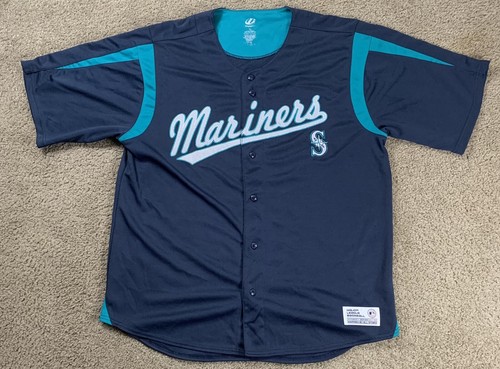 Seattle Mariners Herren XL blau kurzärmeliges Baseball-Trikot MLB Dynastie