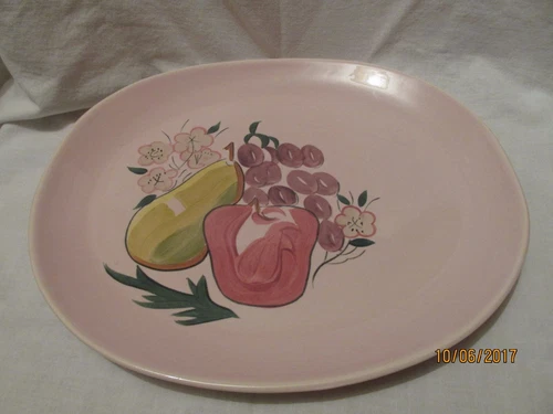 Vintage Red Wing Fruit Serving Tray Plate