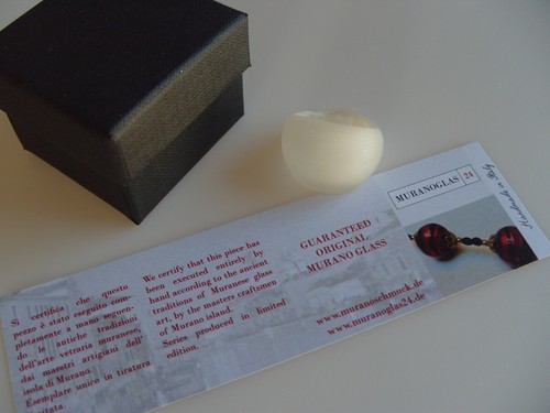 Murano Glass Ring Original MURANOGLAS Milk Glass Matt Jewelry Handmade Ø19.5 New - Picture 5 of 7