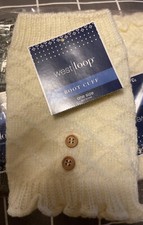 Boot Cuffs Women Crochet Knit Shell Leg Calf Warmers Beige 