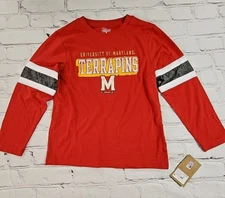 NCAA University of Maryland Terrapins LS Pullover Tee Unisex Youth Small 6/7 NEW