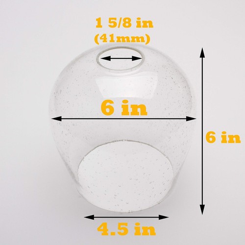 Seeded Bubble Glass Lamp Shade, LEDupdates 3 Pack Oversize Clear Globe Seeded... - 第 3/9 張圖片