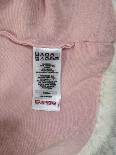 Catherine Malandrino Girl Faux Fur Vest-size XS(4)-White W/Pink Lining & Sequin - Picture 5 of 6