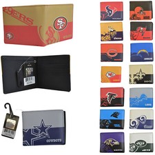 NWT NFL Pick Your Teams Men Women Synthetic Leather Bi-Fold Wallet - Licensed