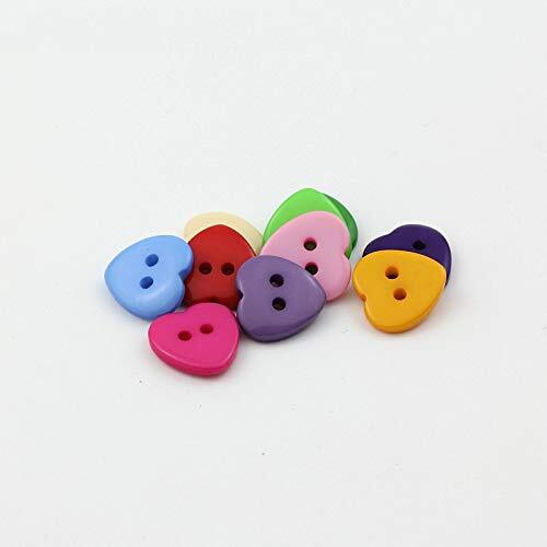 100 Pieces 2 Holes Buttons Heart Shaped Buttons Resin Sewing Buttons Mixed - Picture 3 of 6