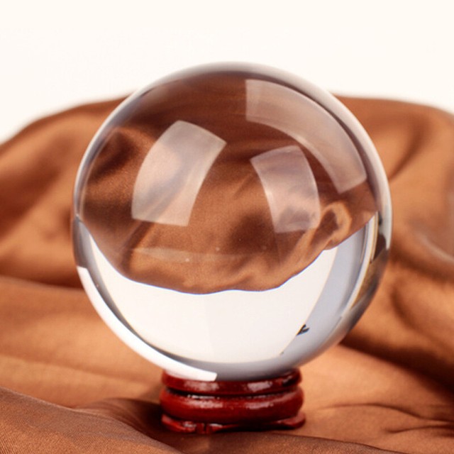 2PCS Clear Half Sphere Crystal Ball Paperweight Magnifying Glass Decor
