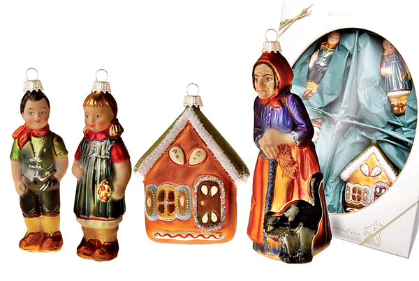❀ HäNsel Und Gretel Mit Hexe Hexenhaus Lauscha Glas MäRchen Christbaumschmuck 18-image