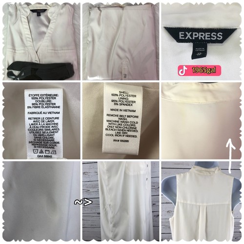 Abito camicia senza maniche Express XS foderato avorio - Foto 4 di 12