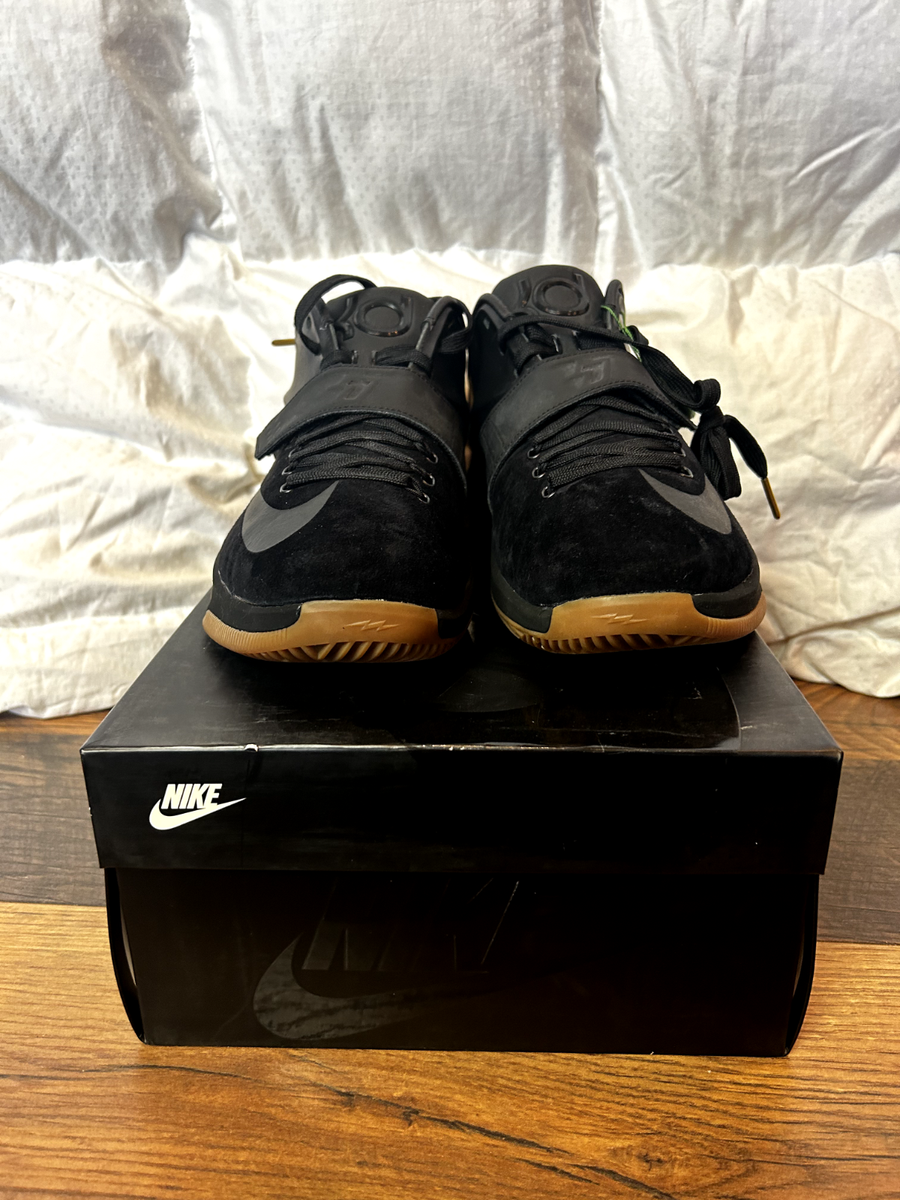 Nike KD 7 EXT Suede QS Basketball Shoes - Black Suede & Leather, Gum Outsole - View #8