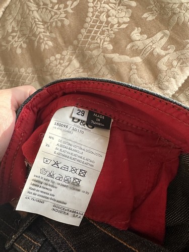 Dolce And Gabbana D&G Lovely Straight Leg Dark Blue Jeans Size 29 - Picture 12 of 12