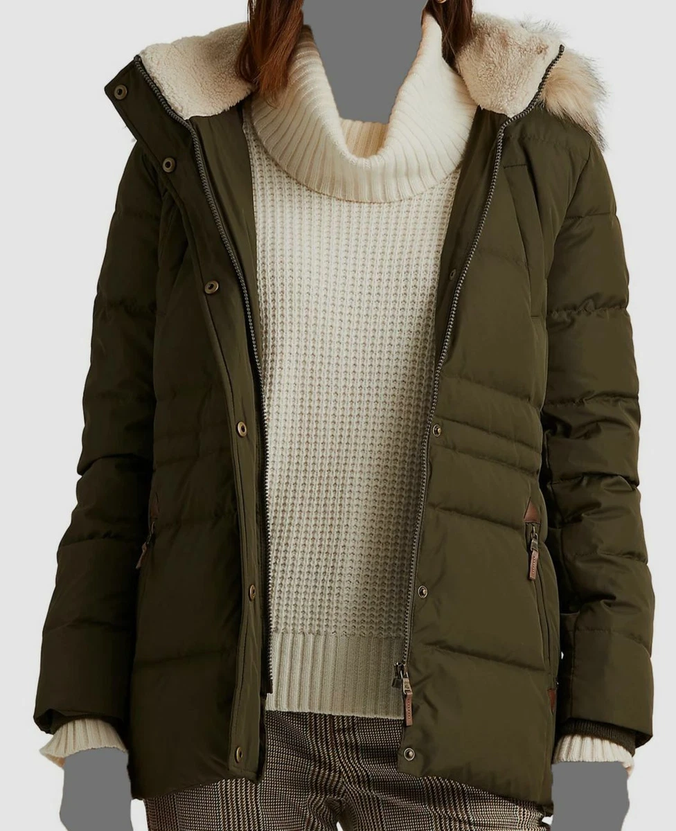 Ralph lauren faux fur trim hotsell down coat
