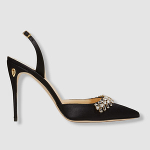 Sandales à brides arrière en cuir Leonardo 65 JENNIFER CHAMANDI pour femme NET-A