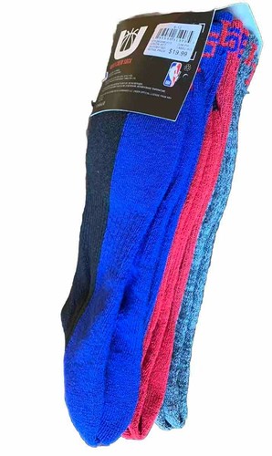 NWT 3 PACK/3 COLOR Philadelphia 76ers MENS CREW SOCKS-LARGE-Sizes (6-12)-NBA - Picture 10 of 12