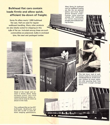 Santa Fe Railroad 1970 Brochure Bulkhead Flat Cars Photos Detailed Specs - Picture 2 of 3