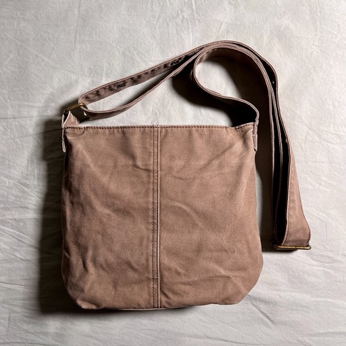 Vintage Roxy Y2K Brown Cotton Shoulder Bag With Pockets Outside & Logo - Picture 7 of 15