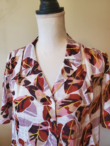 Anthropologie Jane & Delancey Women's S Short Sleeve Button Down Floral Multi - Picture 2 of 11