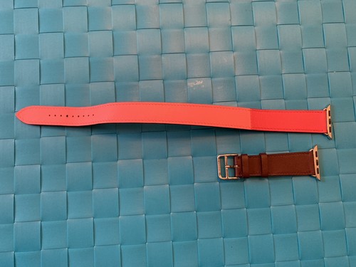 HERMÈS DOPPIA TORRE BORDEAUX/ROSA ESTREMA/ROSA AZALEA SWIFT FASCIA 40MM - Foto 3 di 12