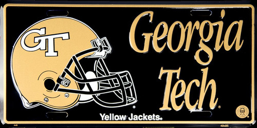GEORGIA TECH CAR TRUCK TAG LICENSE PLATE METAL GEORGIA TECH YELLOW JACKETS SIGN - Picture 4 of 5
