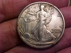 1917 Walking Liberty Half Dollar; Choice AU details, lightly cleaned