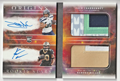2023 Panini Origins Zach Charbonnet Kendre Miller RC Patch Auto Booklet /49