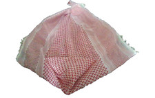 NEW SHEMAGH SCARF KEFFIYEH JORDANIAN HEAD ARAB SHAWL HATTAH RED WHITE WITH BAGS