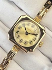 Rolex Lady Vintage Cocktail Watch 9ct Gold Art Deco Antique Bracelet 26mm
