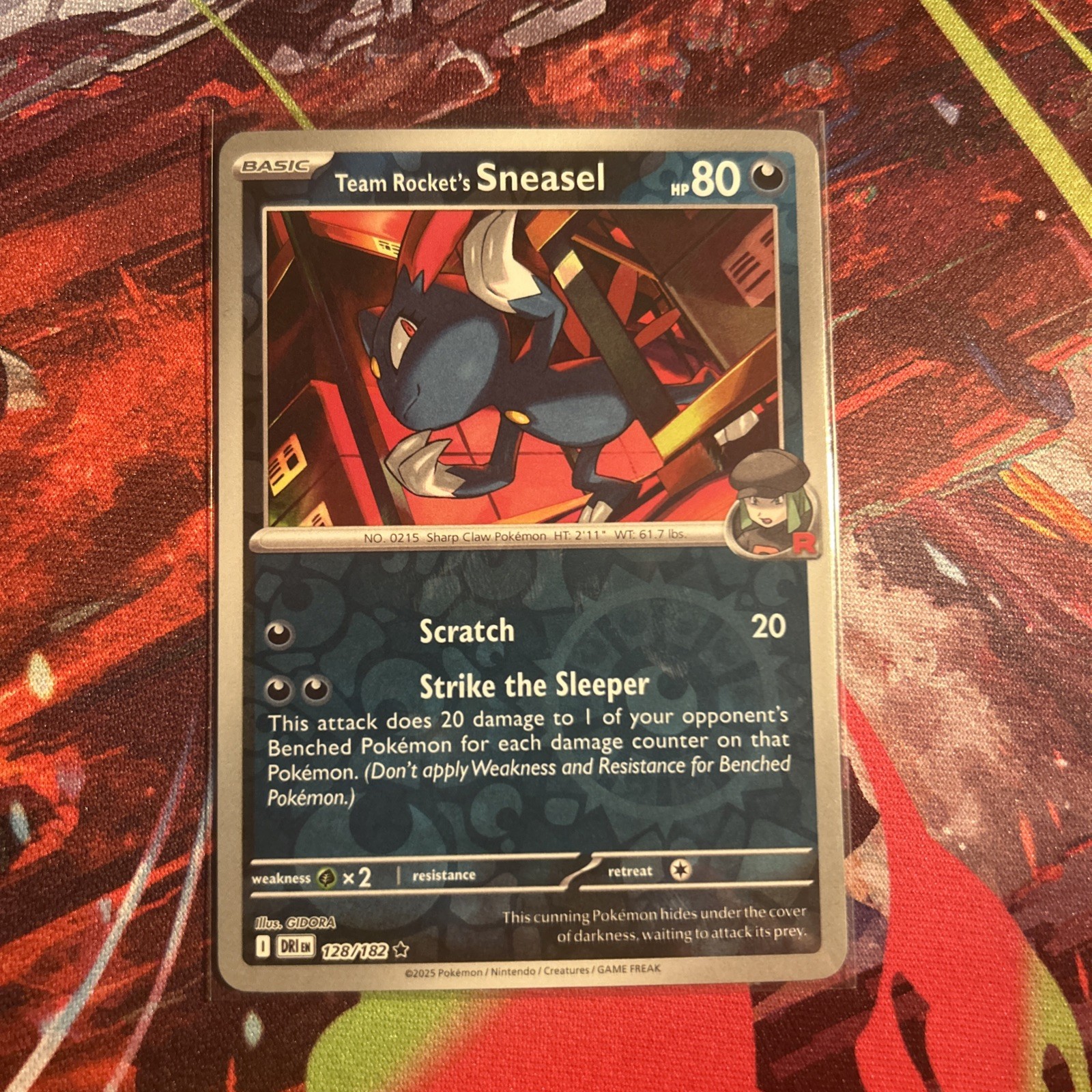 Pokemon Destined Rivals - 128/182 Team Rocket's Sneasel Reverse Holo