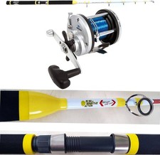 CANNA TRAINA 15/50 LIBRE + MULINELLO ROTANTE PESCA SPIGOLA RICCIOLA TONNO SERRA