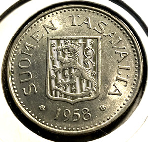elf Finland 100 Markkaa 1958 H Silver Lion