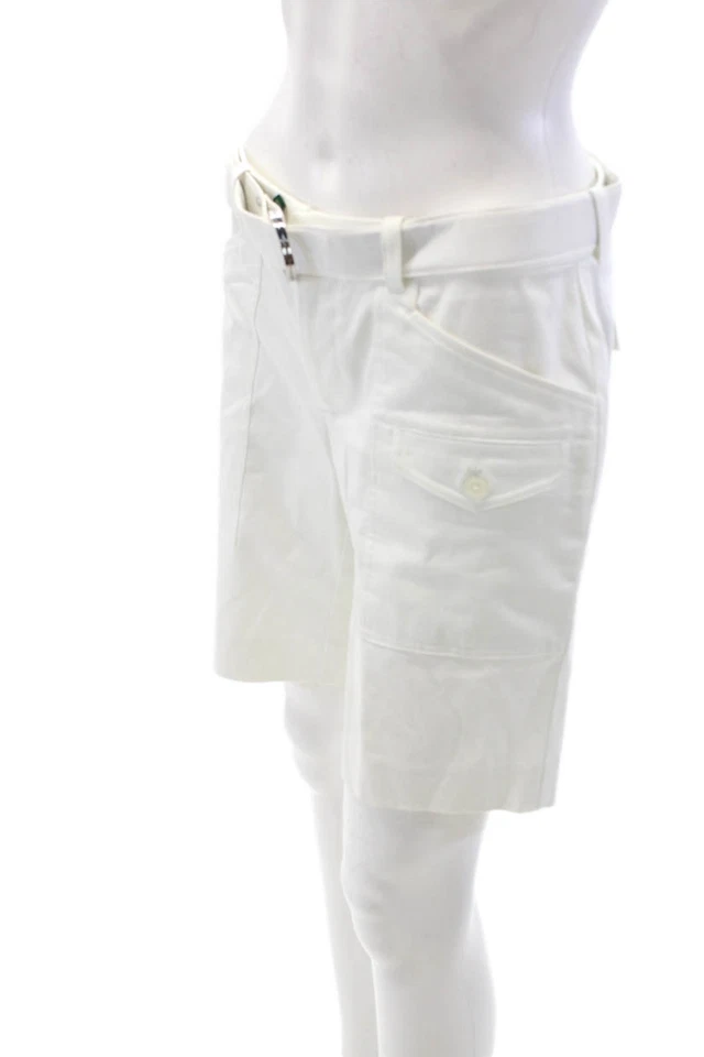 Pantalones Cortos Ralph Lauren Golf Mujer Algodón Hebilla Cinturón Blanco Talla 2 Foto 2 de 4