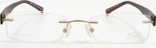 S2 by Seiko SZ100 383 Pale Gold /Brown Titanium Rimless Eyeglasses 51-17-140 NEW