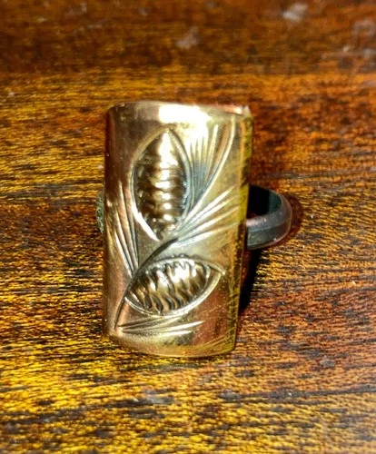 Vintage Copper & Sterling Pine Cone Ring-STUART NYE JEWELRY-Adjustable-ASHEVILLE