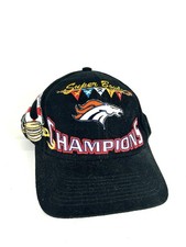 SUPER BOWL XXXII CHAMPIONS Hat-Denver Broncos-San Diego-NFL-Black-Snapback-Vtg