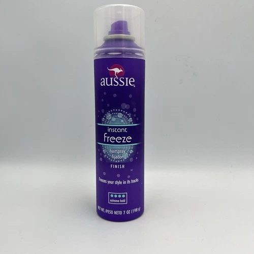 Aussie Instant Freeze Hairspray Extreme Hold Level 4 Finish Hair Spray Can 7oz