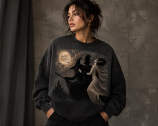 Sun-Dried Gothic Witch Sweatshirt | Dark Academia Halloween Pullover