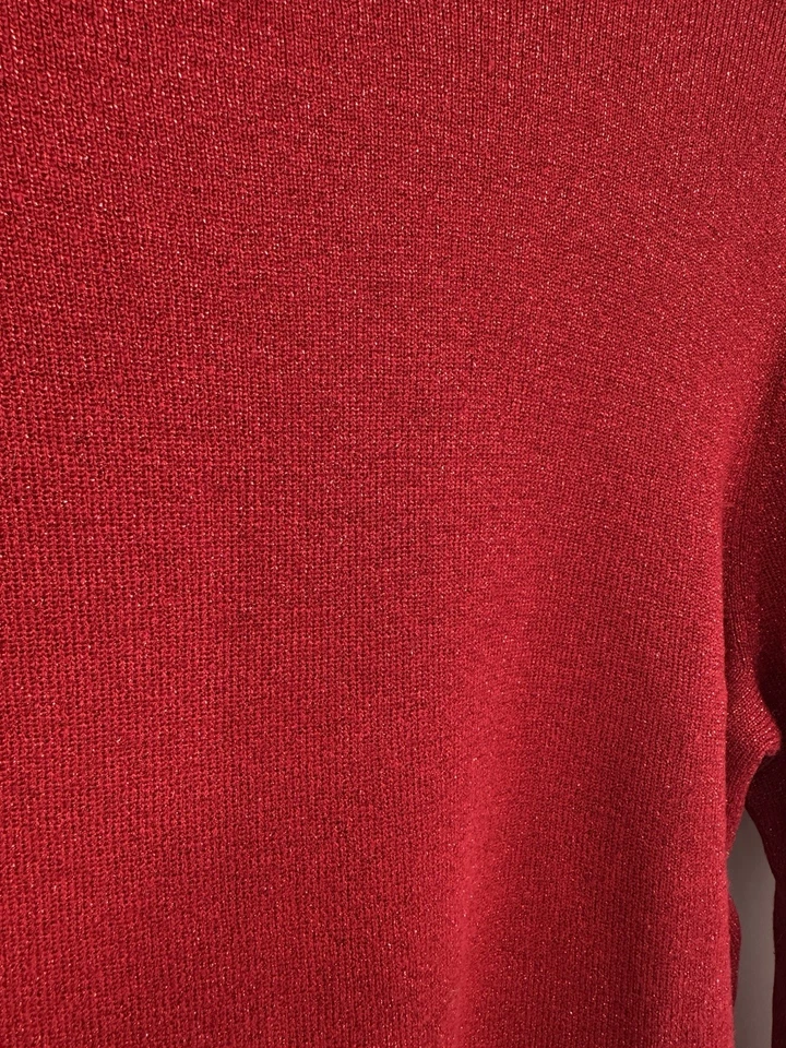 Suéter de Natal vintage vermelho brilhante Hampshire Studio blusa vermelha grande - Imagem 2 de 4