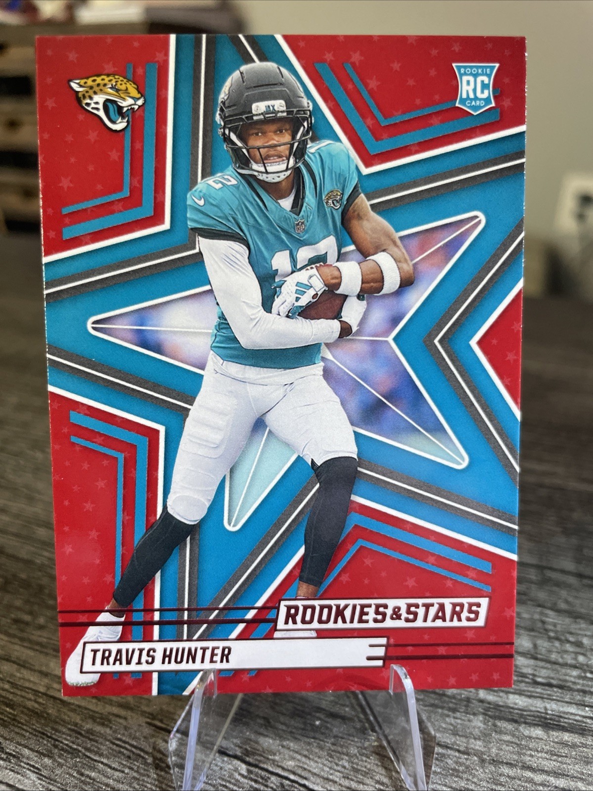 Travis Hunter - 2025 Rookies & Stars #186 - RED Parallel RC - Jacksonville Jags