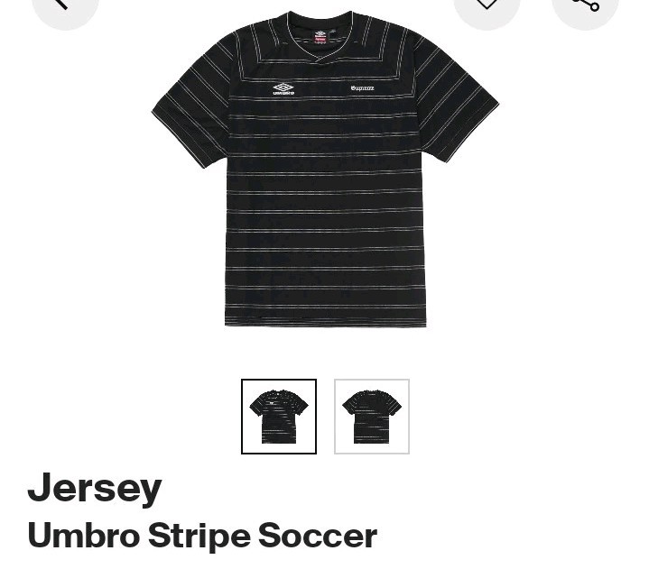 Size M - Supreme x Umbro Stripe Soccer Jersey (Black) | eBay