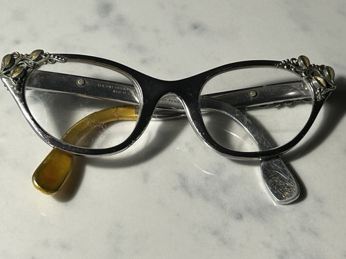 Tura Inc Brille Vintage Brille 3D Floral Blumen Aluminium Gestell Silber MCM - Bild 1 von 12