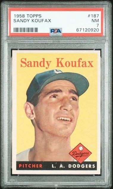 1958 TOPPS #187 SANDY KOUFAX PSA 7 Los Angeles Dodgers *JAYSACE*