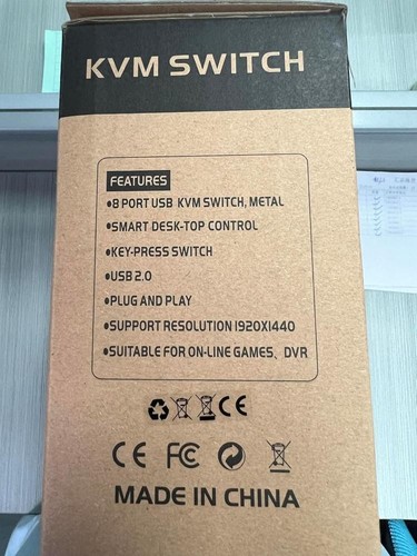 KVM VGA Switch 8 Port, USB VGA Rackmount KVM Console Switcher 8 in 1 Out - Picture 2 of 11